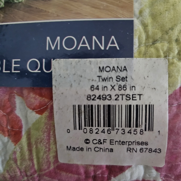 C & F Twin Quilt Set NEW MOANA Tropical L👀K - Picture 5 of 12